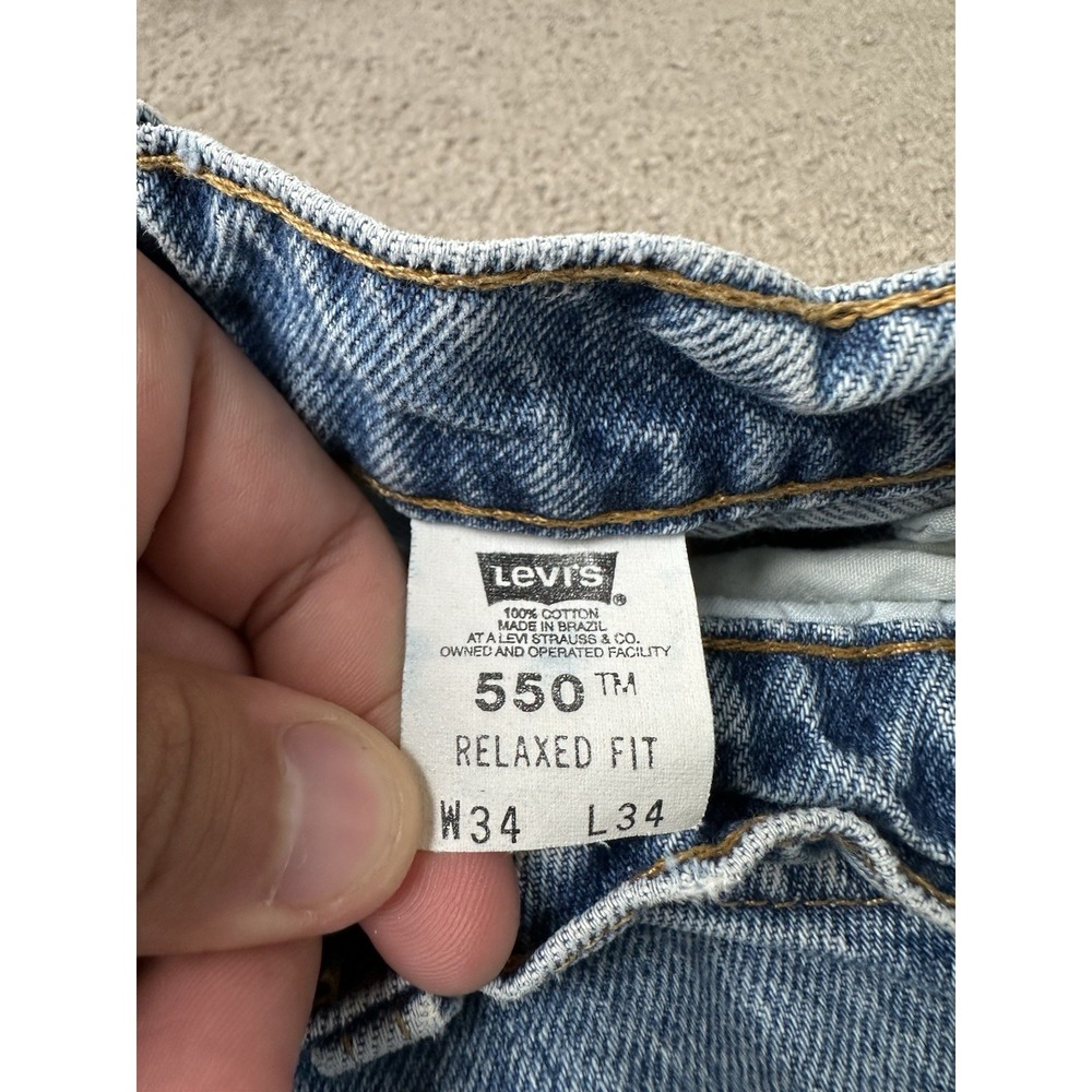 Vintage‎ Mens Jeans LEVIS 550 Orange Tab Straight Leg Relaxed Fit, Size W34 L34 - Picture 6 of 11
